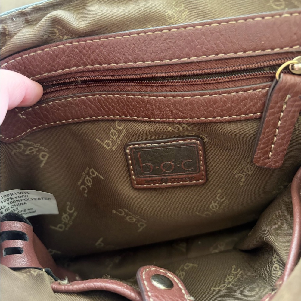 boc Brown and Black Leather Crossbody Satchel - Picture 5 of 6